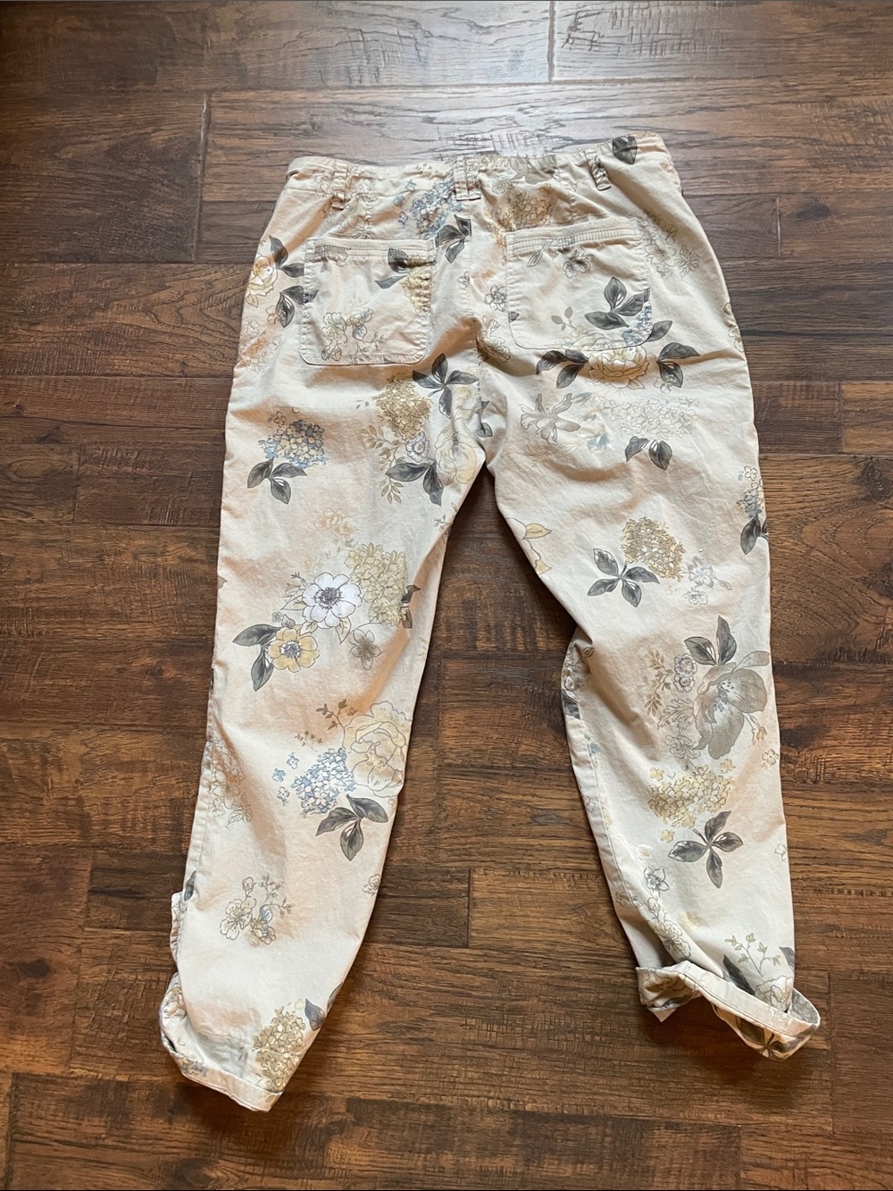 Democracy Cream Floral Utility Pants - Picture 7 of 8